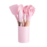 12pcs, Complete Kitchen Utensil Organizer Set with Spatula, Ladle, Oil Brush, Whisk, and More