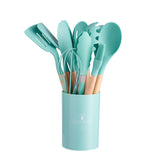12pcs, Complete Kitchen Utensil Organizer Set with Spatula, Ladle, Oil Brush, Whisk, and More
