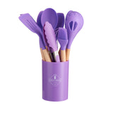 12pcs, Complete Kitchen Utensil Organizer Set with Spatula, Ladle, Oil Brush, Whisk, and More