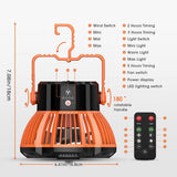 1pc Rechargeable Camping Fan with LED Lantern and Remote Control - 5200mAh Power Bank, 180° Head Rotation, Quiet Battery Operated USB Fan for Picnic, Barbecue, Fishing - Stay Cool and Comfortable Anywhere!