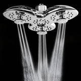 1pc 25.4 Cm Bathroom High Pressure Shower Head, Petal Shape 3 Functions Bathroom Top Shower Head, Rainfall Jetting Shower SPA Shower Head, Bathroom Accessories