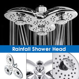 1pc 25.4 Cm Bathroom High Pressure Shower Head, Petal Shape 3 Functions Bathroom Top Shower Head, Rainfall Jetting Shower SPA Shower Head, Bathroom Accessories