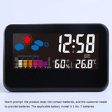 1pc Digital Alarm Clock, Weather Station Indoor Outdoor Thermometer, Display Digital Weather Thermometer With Atomic Clock, Forecast Station With Calendar And Adjustable Backlight, Voice Control (No Battery)