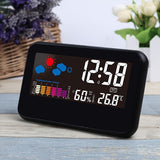 1pc Digital Alarm Clock, Weather Station Indoor Outdoor Thermometer, Display Digital Weather Thermometer With Atomic Clock, Forecast Station With Calendar And Adjustable Backlight, Voice Control (No Battery)