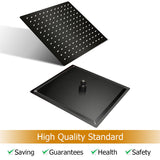 1pc Square Rain Shower Head, High Flow Stainless Steel Rainfall ShowerHead, Waterfall Bath Shower Body Covering, Ceiling Or Wall Mount Shower Head, (30.48 Cm, Matte Black)