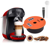 1pc Reusable Coffee Capsule Pods 180ml Coffee Capsule Pod Silicone Lid Compatible With Bosch Happy Suny Vivy Tassimo Machine