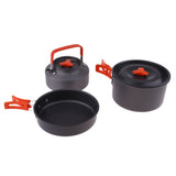 1 Set, Camping Cookware Kit, Aluminum Teapot, Pan, Pot And Lid Set, Non Stick Foldable Cooking Pots Set