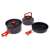 1 Set, Camping Cookware Kit, Aluminum Teapot, Pan, Pot And Lid Set, Non Stick Foldable Cooking Pots Set