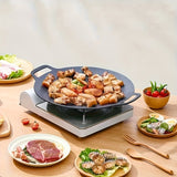 1pc Korean Style Iron Plate Barbecue Pan Outdoor Card-style Stove Grilled Meat Plate Barbecue Plate,, Induction Cooker Grilled Plate Thanksgiving
