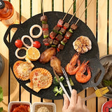 1pc Korean Style Iron Plate Barbecue Pan Outdoor Card-style Stove Grilled Meat Plate Barbecue Plate,, Induction Cooker Grilled Plate Thanksgiving