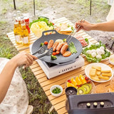 1pc Korean Style Iron Plate Barbecue Pan Outdoor Card-style Stove Grilled Meat Plate Barbecue Plate,, Induction Cooker Grilled Plate Thanksgiving