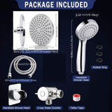 1set Shower Head With Handheld Combo Set, 15.24 Cm High Pressure Rainfall Showerhead With Hand Held 152.4 Cm Hose For Bath, Adjustable Swivel Shower Head Spray, Anti-leak Nozzles, Universal Fit, Bathroom Accessories