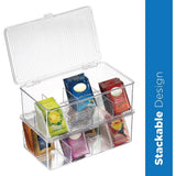 1pc Stackable Plastic Tea Bag Organizer - Storage Bin Box For Kitchen Cabinets, Countertops, Pantry