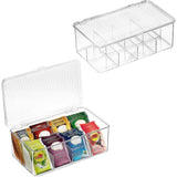 1pc Stackable Plastic Tea Bag Organizer - Storage Bin Box For Kitchen Cabinets, Countertops, Pantry