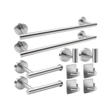 10pcs/set Punch Installation Towel Rod, Stainless Steel Bath Hardware Set, Bathroom Towel Hanging Rod, Toilet Tissue Holder Rod, Bathroom Towel Clothes Hook, Bathroom Accessories