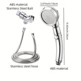 1pc Handheld Shower Head, High Pressure Handheld Shower Head With 152.4 Cm Stainless Steel Hose And Adjustable Holder, 360 Degree Rotating Adjustable High Pressure Water Saving Showerhead With On/Off Switch, 3 Spray Modes RV Bathroom Shower Set