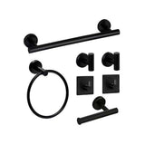 7pcs Bathroom Accessories Set, Including Towel Bar, Towel Ring, Toilet Paper Holder And 4 Robe Towel Hooks, Wall Mounted Stainless Steel Towel Rack Kit, Bathroom Hardware Set