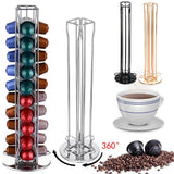 1pc Coffee Capsules Holder, 40 Capsules Capacity Holder, Rotatable Display And Dispensing Tower Stand