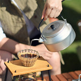 1pc Lightweight Aluminum Camping Kettle For Outdoor Cooking And Brewing Coffee And Tea!