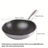 1pc, Honeycomb Coating Non-Stick Skillet, Stainless Steel Wok, Saute Pan, For Gas Stovetop And Induction Cooke