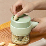1set, Handheld Electric Vegetable Cutter Set, Portable Wireless Food Chopper, Garlic Chili Onion Celery Ginger