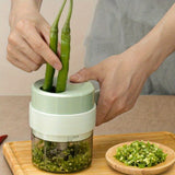 1set, Handheld Electric Vegetable Cutter Set, Portable Wireless Food Chopper, Garlic Chili Onion Celery Ginger