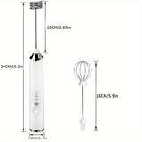 1pc Electric Milk Frothers 2 In 1 Exchangeable Stirring Heads Handheld Electric Milk Frother 3 Speeds Coffee Mixer Egg Beater