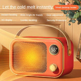 1pc, Electric Handy Heater, High-Power Screen Display Warm Air Blower, Desktop Office Small Heater, PTC Ceramic Heating Fan, Household Portable Heater, Home Decor Room Decor Halloween Christmas Wedding Birthday Gift Winter Essential