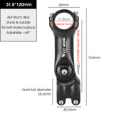 Adjustable Bicycle Variable 60 Degree Angle Aluminum Alloy Handlebar Riser Road Bike Front Fork Stem Adapter