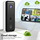 Video Doorbell Camera Wireless with Chime Ringer - Battery Powered, Smart AI PIR Human Detection, 2.4G WiFi, 2-Way Audio, Night View