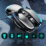 PX2 Metal 2.4G Rechargeable Wireless Mute 1600DPI Mouse 6 Buttons for PC Laptop Computer Gaming Office Home Waterproof Mouse