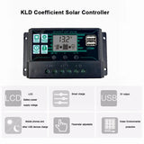 10A 20A 30A 40A PWM Solar Charge 12V 24V PV Regulator+LCD Display Dual Port Controller for Lead-Acid/Lithium Battery