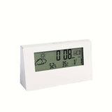1pc LCD Electronic Clock Luminous Temperature And Humidity Meter Transparent Model Temperature And Humidity Meter Clock Creative Weather Display With Alarm Clock Beach Vacation Essential