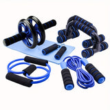 7-Piece Ab Wheel Set: Home Fitness Equipment For Indoor Sports Training