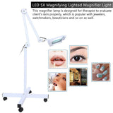 LED 5X Beauty Cosmetic Makeup Magnifying Lighted Magnifier Light Floor