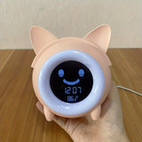 1pc Toddlers Alarm Clock Sleep Training Clock With Night Light, Sound Machine, Nap Timer, Snooze, Indoor Temperature, Digital Wake Up Clock For Boys Girls Bedroom, Pink/Blue
