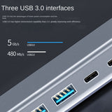 1 PCS Silver 14 In 1 Multi-Function Fast Charging Station Gigabit Docking Station Hub For Laptop Adapter