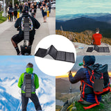 14W Solar Charging Panel Outdoor Mobile Phone Charger Backpacking Emergency Carrying Travel Sunlight Plate with Hoo