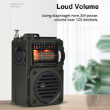 HRD-700 AM FM Radio Music Player Portable Receive Signal Rechargeable Punk Retro Art Birthday Gift Metal Antenna With Slot Green