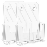 8.5 x 11 Stand Acrylic Brochure Holders Clear Flyer Holder Display Stand, 2 Packs