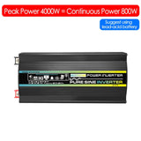 High-Power Pure Sine Wave Voltage Converter - DC 12V to 220V for Car and Home. Peak Powers: 8000W, 6000W, 4000W, 3000W. Solar Inverter