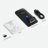 Eyoyo 2D Bluetooth Barcode Scanner,Phone Back Clip On Scanner,Portable,3-In-1 USB & Wireless, Rechargeable Bar Code Reader for Retail Warehouse Inventory Management Compatible with iPhone,Android, iOS