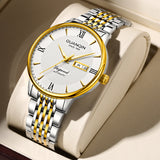 GUANQIN Week Calendar Type Luxury Man watch Stainless steel Mechanical watch for men Sapphire Waterproof Luminous Men's watches