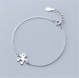 Pure Silver Benmingnian Simple Student Pony Bracelet
