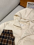 Mid-age Style Down Padded Jacket With Hood And Disc Buttons