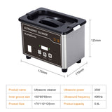 800ml Digital Ultrasonic Cleaner - 60W Stainless Steel Bath, 110V/220V, Degas Function for Household Use - Ideal for Watches and Jewelry
