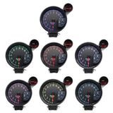 5 Inch Black 7 Colors Backlight with Shift Light Peak Sound LED Flash When RPM Warning Tachometer Gauge
