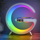 Led Rgb Light Wireless Charger Stand Lamp Bluetooth Speaker App Control For Iphone14 13 12 15w Fast Charge Station Alarm Clock