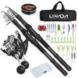 2pcs Ultra Light Rod and Combos Telescc Pole with Spinning Reel Combo Kit Fishing e Lures Hoo Set