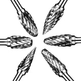 Double Cut Rotary Burr Set 20Pcs Die Grinder Bits 1/8 inch Shank Tungsten Carbide Cutting Burrs for Wood Working